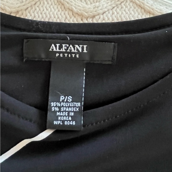 Alfani Black and White Graphic 3/4 Sleeve Tunic Style Petite Small - Picture 8 of 10